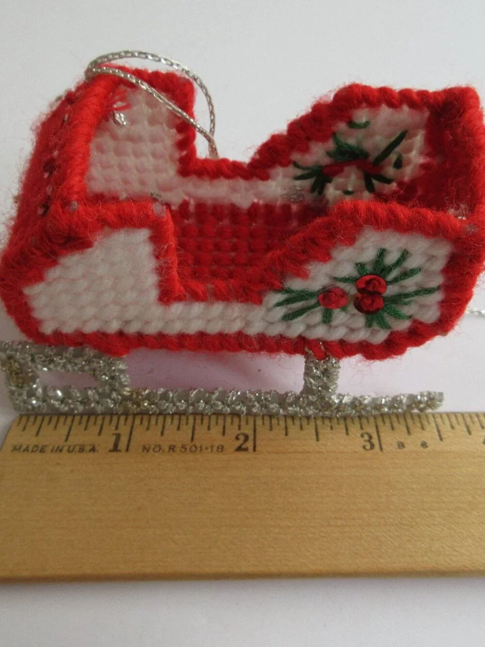 31 Plastic Canvas Handmade 3D Needlepoint Christmas Ornaments 1
